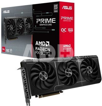 Graphics Card|ASUS|AMD Radeon RX 9070|16 GB|GDDR6|256 bit|PCIE 5.0 16x|Triple slot Fansink|1xHDMI|3xDisplayPort|PRIME-RX9070-O16G