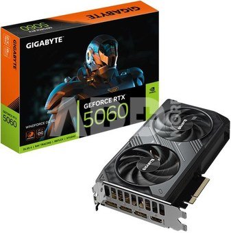 Graphics Card|GIGABYTE|NVIDIA GeForce RTX 5060|8 GB|GDDR7|128 bit|PCIE 5.0 16x|GPU 2512 MHz|1xHDMI|3xDisplayPort|GV-N5060WF2OC-8GD
