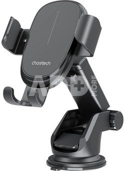 Gravity car holder with charger Choetech T203-F, 15W (black)