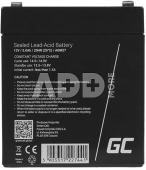 Green Cell Battery AGM 12V 5Ah