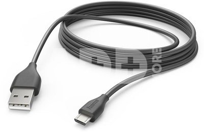 00201588 Charging Cable, USB-A - Micro-USB 3m black