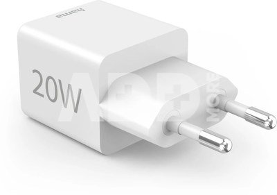 00201991 Fast Charger 1x USB-C 1x USB-A, Mini Charger, PD, 20W, White