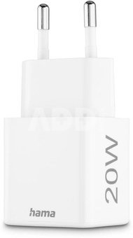 00201991 Fast Charger 1x USB-C 1x USB-A, Mini Charger, PD, 20W, White