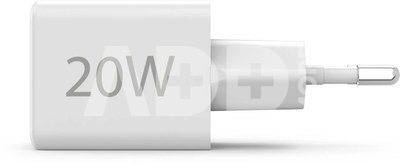 00201991 Fast Charger 1x USB-C 1x USB-A, Mini Charger, PD, 20W, White