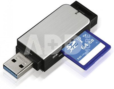 Hama USB 3.0 Multi Card Reader SD/microSD Alu black/silver
