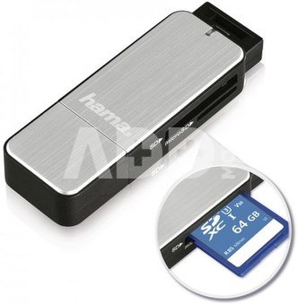 Hama USB 3.0 Multi Card Reader SD/microSD Alu black/silver