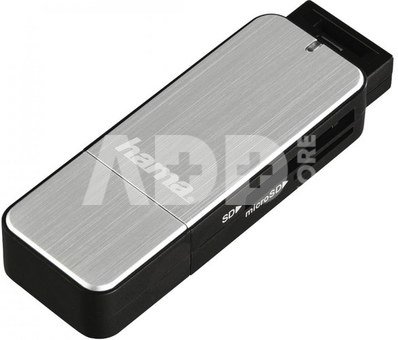 Hama USB 3.0 Multi Card Reader SD/microSD Alu black/silver