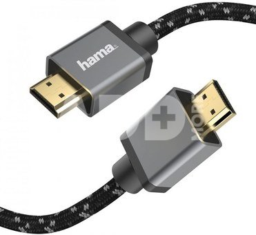 Hama HDMI 2.1 8K 2m, Ultra High Speed, czarno-szary