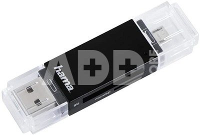Hama USB 2.0 OTG Card Reader Basic SD/microSD black