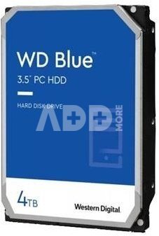 HDD|WESTERN DIGITAL|Blue|4TB|SATA|256 MB|5400 rpm|3,5"|WD40EZAX