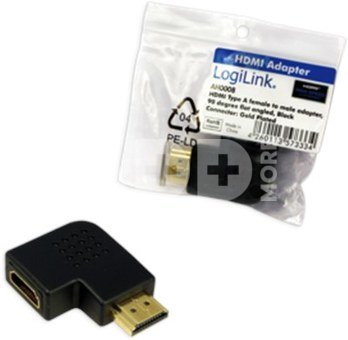 HDMI Adapter, AM to AF in 90 degree flat angled Logilink