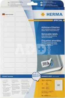 Herma Labels white 35,6x16,9 mm 10003