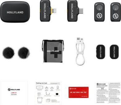 Hollyland LARK A1 Combo with USB-C RX + Lightning RX + Charging Case