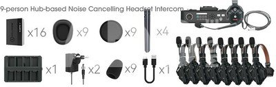 HOLLYLAND Solidcom C1 Pro Hub - 8S (Wireless Intercom System with HUB & 9 Headsets)
