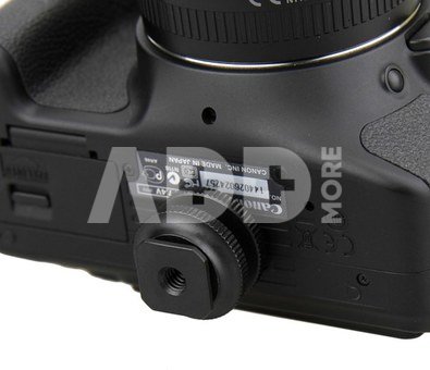 Caruba hotshoe adapter   Universal hotshoe   > 1/4" male schroefdraad (met spacer) black