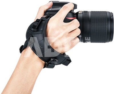 JJC HS PRO1P Hand Grip Strap (incl quick release U  plate voor video) Black