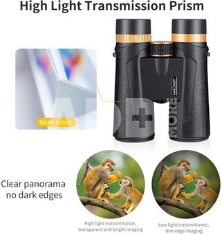 K&F Concept HY1242 12x42 Binoculars with 20mm Large View Eyepiece & BAK4 Clear Light Vision