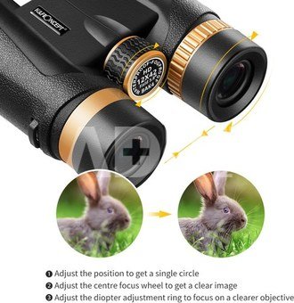 K&F Concept HY1242 12x42 Binoculars with 20mm Large View Eyepiece & BAK4 Clear Light Vision