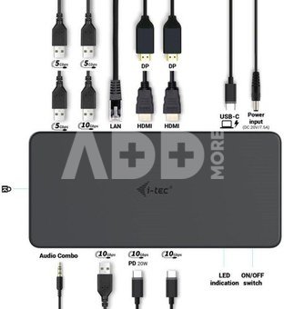 i-tec i-tec USB-C/3.0/T3 Dual 4K DDS Gen.2 + PD 100W
