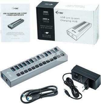 U3CHARGEHUB13 USB 3.0 Grey