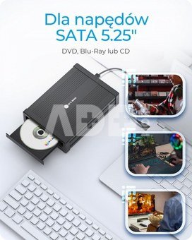 IcyBox Case IB-525-U3 1x5,25 SATA DVD/Blue-Ray, black