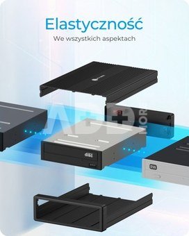 IcyBox Case IB-525-U3 1x5,25 SATA DVD/Blue-Ray, black