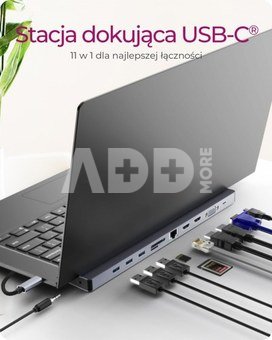 IcyBox ICY BOX IB-DK2106a-CPD 11 w 1, 3x Video output