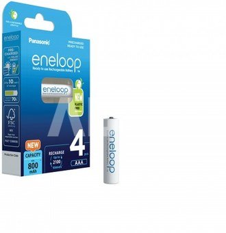 Rechargeable batteries Panasonic ENELOOP BK-4MCDE/4BE, 750 mAh, 2100 (4xAAA)