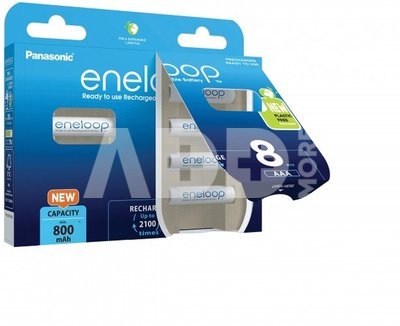 Rechargeable batteries Panasonic ENELOOP BK-4MCDE/8BE, 750 mAh, 2100 (8xAAA)