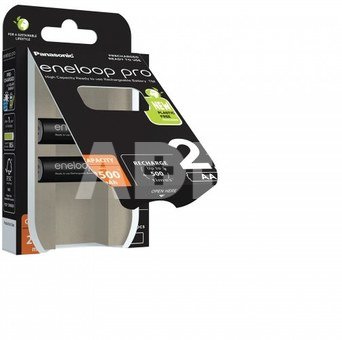 Rechargeable batteries Panasonic ENELOOP Pro BK-3HCDE/2BE, 2500 mAh, 500 (2xAA)
