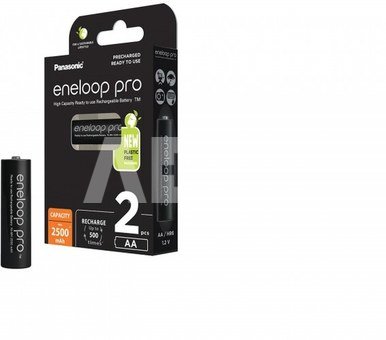 Rechargeable batteries Panasonic ENELOOP Pro BK-3HCDE/2BE, 2500 mAh, 500 (2xAA)