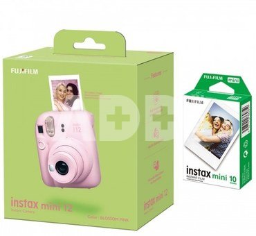 Fujifilm Instax Mini 12 camera Blossom Pink + Instax Mini Glossy (10pl) + karp