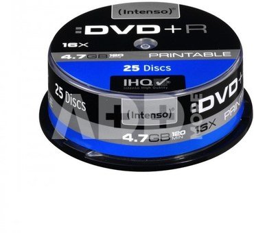 1x25 Intenso DVD+R 4,7GB 16x Speed Cakebox printable
