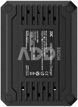 JJC Fuji DCH W126TC USB C Dual Battery Charger (voor Fuji NP W126 accu)