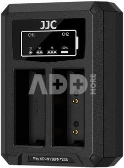 JJC Fuji DCH W126TC USB C Dual Battery Charger (voor Fuji NP W126 accu)