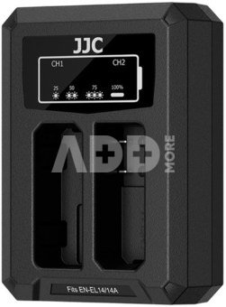 JJC Nikon DCH EL14TC USB C Dual BatteryCharger (voorNikon EN EL14/EN EL14A)