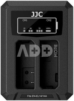 JJC Nikon DCH EL14TC USB C Dual BatteryCharger (voorNikon EN EL14/EN EL14A)