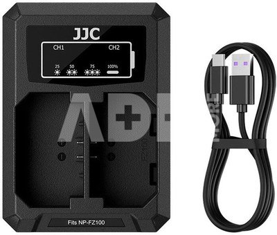 JJC Sony DCH FZ100TC USB C Dual Battery Charger (voor Sony NP FZ100)