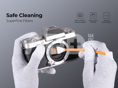K&F Concept K&F 2 in 1 kit 16mm Double-Headed Cleaning Stick Set for CMOS APS-C Frame Sensor*10pcs+1*20ml cleani