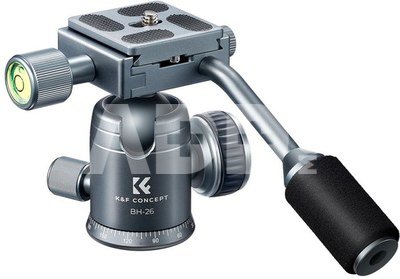 K&F Concept K&F 26mm Metal Tripod Ball Head with Handle 360 Degree Rotating Panoramic with 1/4 inch Quick Release