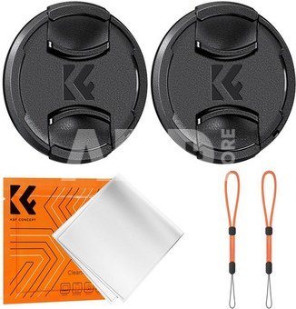 K&F Concept K&F 49MM Lens Caps Kit with K&F LOGO Caps*2+Anti-lost rope*2+vacuum cleaning cloth*1