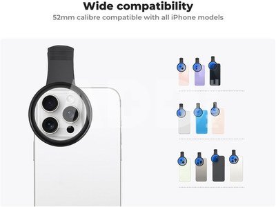 K&F Concept K&F 52MM universal mobile phone holder, equipped with CPL filter, lens coating, +1pc vacuum cleaning