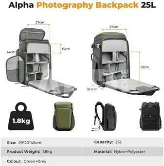K&F Concept K&F Backpack 25L Nature Wander 01(Green)