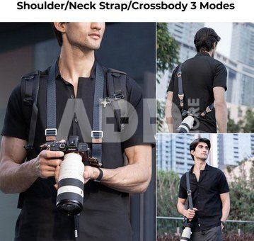 K&F Concept K&F Camera neck strap 32mm blue condensed polymer material webbing, 4 aluminum alloy square buckles