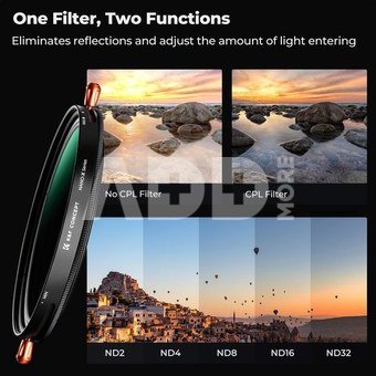 K&F Concept K&F Concept Nano-X 82mm variabiln&iacute; ND2-32 + cirkul&aacute;rn&iacute; polarizačn&iacute; filtr 2 v 1