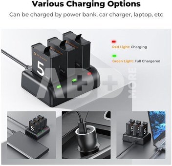 K&F Concept K&F DJI Osmo Action 5 Pro 3x Battery + Charger