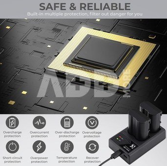 K&F Concept K&F EN-EL15 2000mAh Digital Camera Dual Battery with Dual Channel Charger, for Nikon Camera Charger