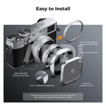 K&F Concept K&F Fujifilm lens hood with lens cap / Fuji X100/X100F/X100S/X100T/X100V/X100VI