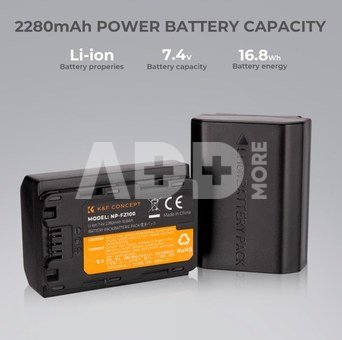 K&F Concept K&F FZ100 2000mAh Digital Camera Dual Battery with Dual Channel Charger, for Sony Camera Charger