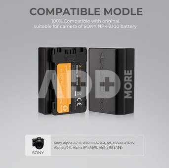 K&F Concept K&F FZ100 2000mAh Digital Camera Dual Battery with Dual Channel Charger, for Sony Camera Charger